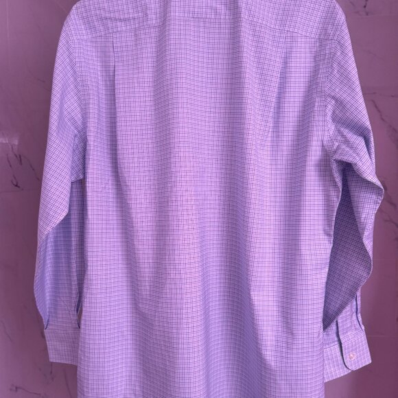 Jos. A. Bank Traveler Men’s Dress Shirt Tailored Fit 16-33 Blue Check Spread - Picture 16 of 16